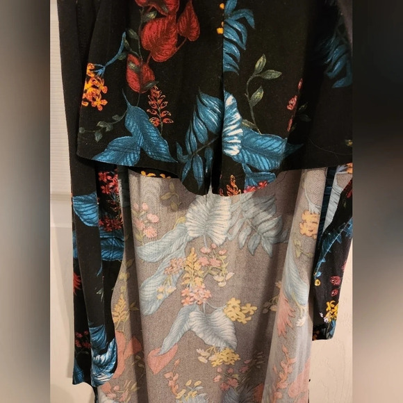 Floral flowey frill high low romper 90s Juniors xs. Hawaiian Vacation stretch - Picture 5 of 7